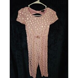 Girls Picapino Pink Stars Romper Jumper Jumpsuit Size 6X Pink White Dress Formal